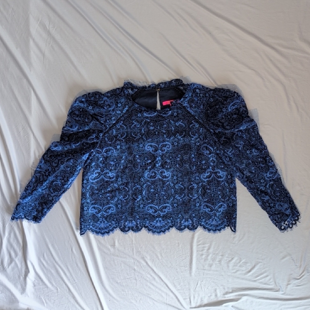 Lilly Pulitzer Navy Lace Blouse